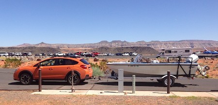 1968 Glaspar Towed by a Subaru Crosstrek XV from Starling Travel