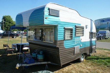 Adorable Camper is NOT a fifth wheel, but it's still cute.