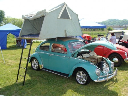 Cartop Tent on a VW Beetle Bug from Starling Travel