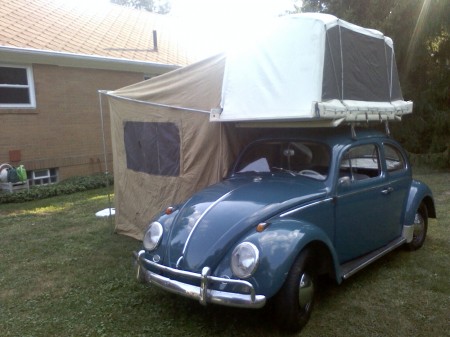 2 Person Pop-Up Festival Tent. Volkswagen VW Official Beetle Design Waterproof 