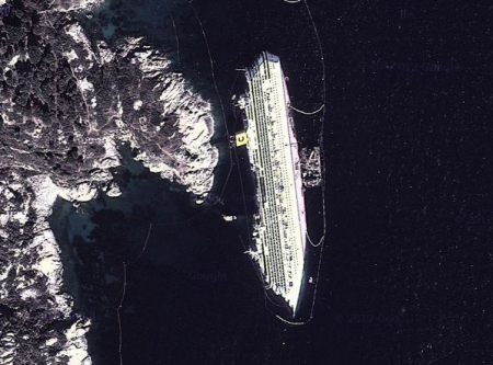 Costa Concordia Sattelite Image