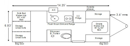 Expedition Aliner Floorplan from Starling Travel