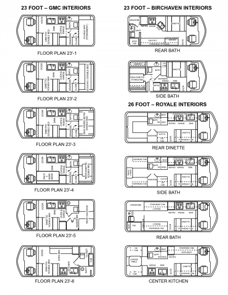 GMC floor plans from Starling Travel