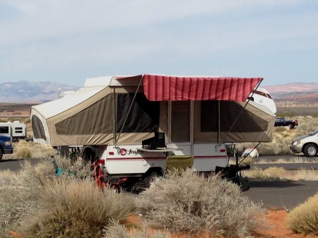 Homemade Awning on a Tent Trailer from Starling Travel
