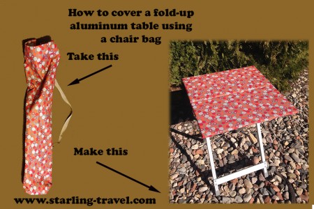 How to cover your fold up aluminum table from Starling Travel