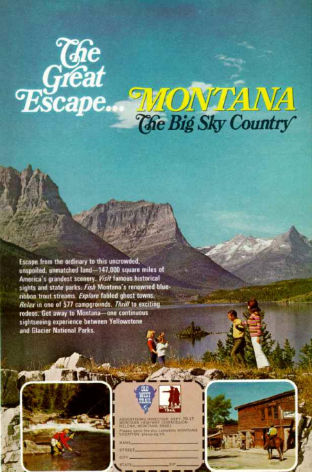 The Great Escape Montana Big Sky Country National Geographic April 1970 from Starling Travel