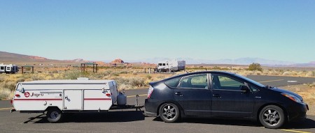 Prius Towing a Jayco Tent Trailer from Starling Travel