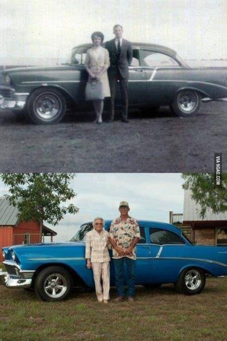 The Same Couple and Car After Fifty Years from Starling Travel