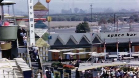 Skyway and Space Bar in Tomorrowland Disneyland 1956 from Starling Travel