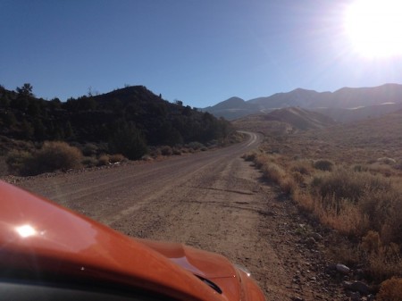 Subaru XV Crosstrek on the Mojave Desert Joshua Tree Road