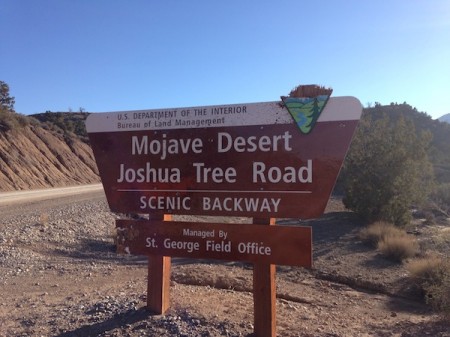 Subaru XV Crosstrek on the Mojave Desert Joshua Tree Road