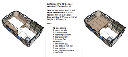 Teal Tail Feather Camper 5X10 from Starling Travel