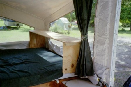 Tent Trailer Bed Storage from Starling Travel