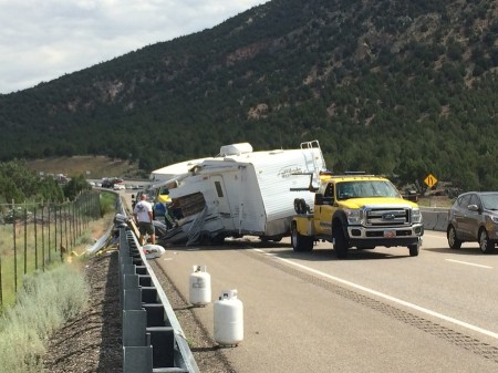 Trailer Flips on I-15 from Starling Travel