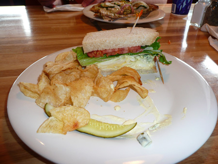 Egg Salad Sandwich with kettle chips